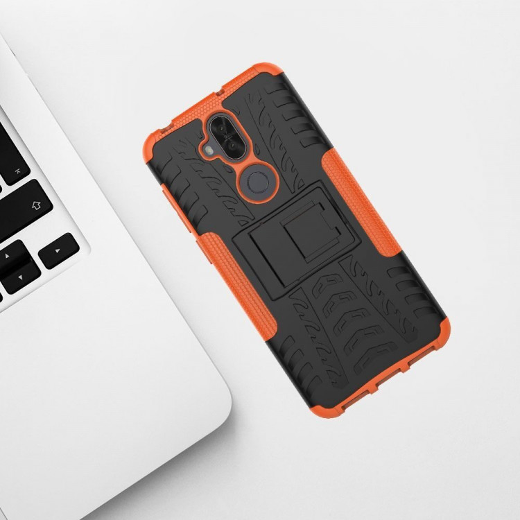 Чехол Hybrid Armor для Asus ZenFone 5 Lite ZC600KL (черный + оранжевый)