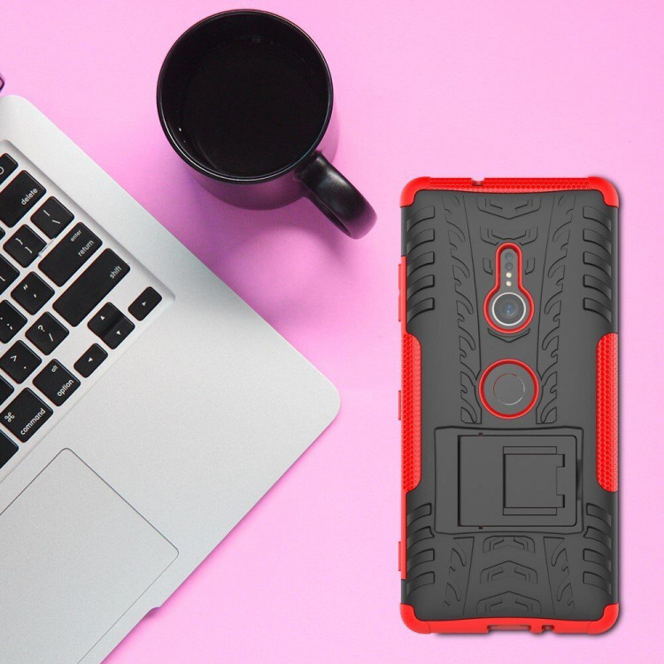 Чехол Hybrid Armor для Sony Xperia XZ3 (черный + красный)