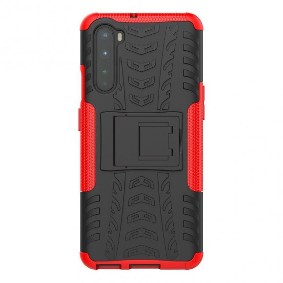 Чехол Hybrid Armor для OnePlus Nord (черный + красный)