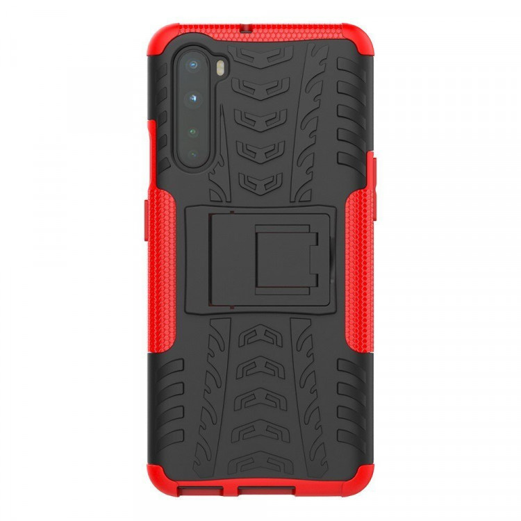 Чехол Hybrid Armor для OnePlus Nord (черный + красный)