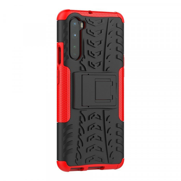 Чехол Hybrid Armor для OnePlus Nord (черный + красный)