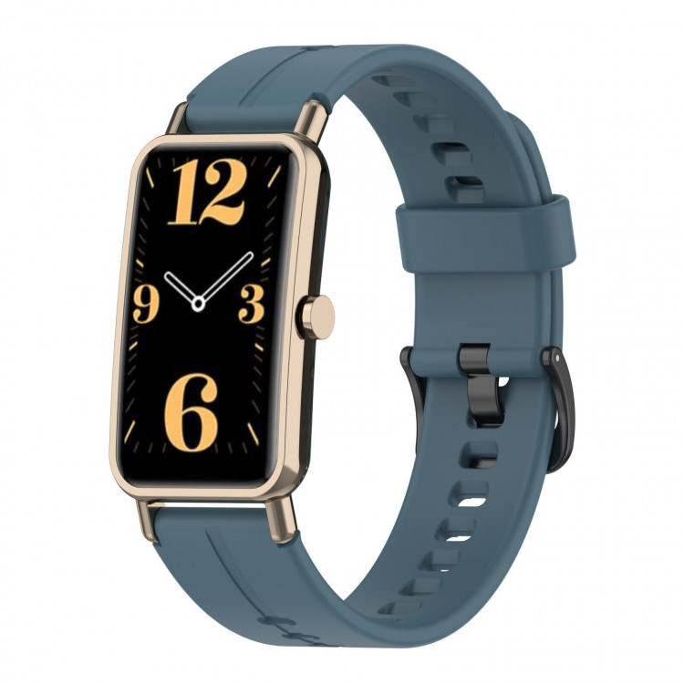 Силиконовый ремешок для Huawei Watch Fit Mini и часов с креплением 16мм (серо-синий)