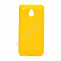 Мягкий пластиковый чехол для  HTC One Mini / M4 (желтый)