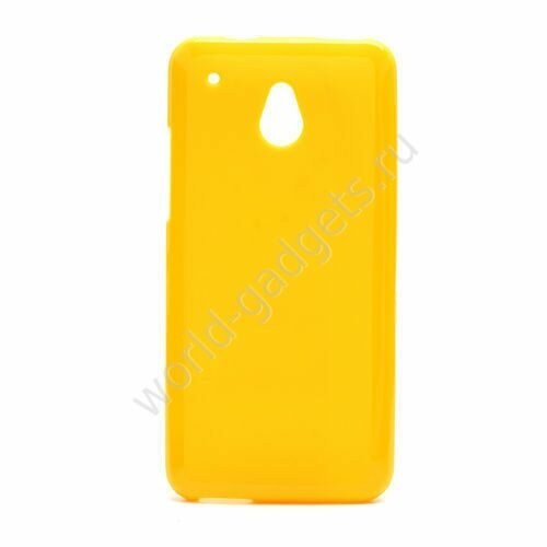 Мягкий пластиковый чехол для  HTC One Mini / M4 (желтый)