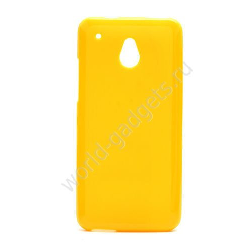 Мягкий пластиковый чехол для  HTC One Mini / M4 (желтый)