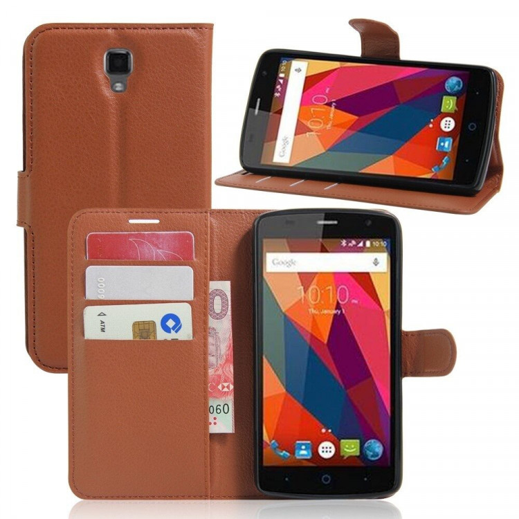 Чехол с визитницей для ZTE Blade L5 / L5 Plus (коричневый)