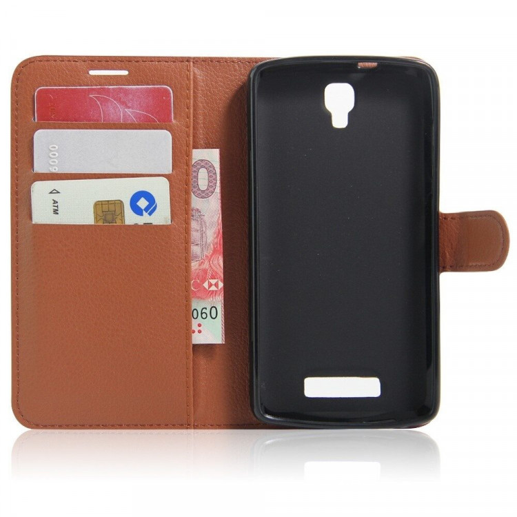 Чехол с визитницей для ZTE Blade L5 / L5 Plus (коричневый)