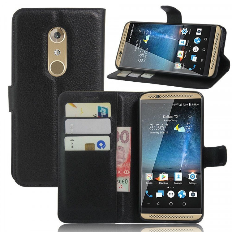 Чехол с визитницей для ZTE Axon 7 (черный)