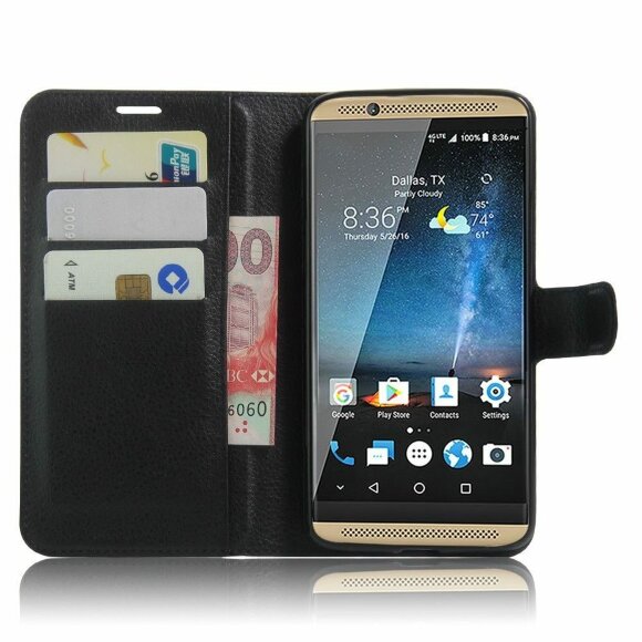 Чехол с визитницей для ZTE Axon 7 (черный) Чехол с визитницей для ZTE Axon 7 (черный)