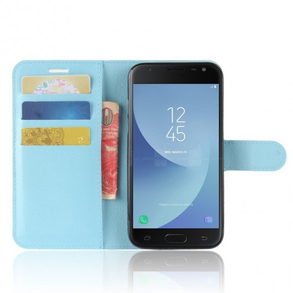 Чехол с визитницей для Samsung Galaxy J2 Pro 2018 (голубой)