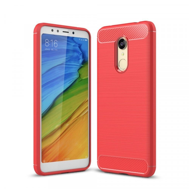 Чехол-накладка Carbon Fibre для Xiaomi Redmi 5 Plus (красный)