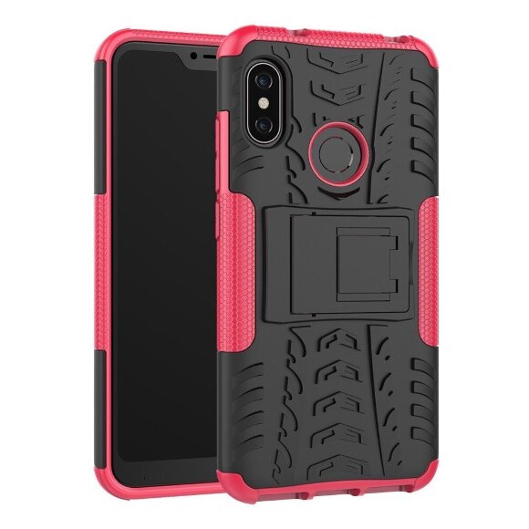 Чехол Hybrid Armor для Xiaomi Mi A2 Lite / Redmi 6 Pro (черный + розовый)