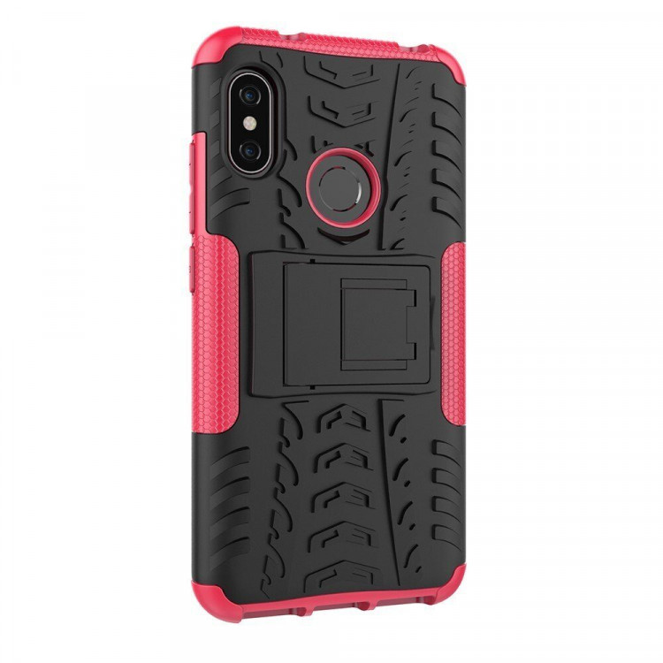 Чехол Hybrid Armor для Xiaomi Mi A2 Lite / Redmi 6 Pro (черный + розовый)