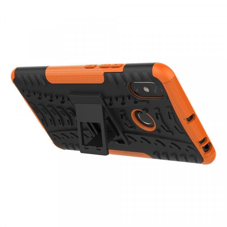 Чехол Hybrid Armor для Xiaomi Mi Max 3 (черный + оранжевый)