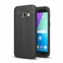 Чехол-накладка Litchi Grain для Samsung Galaxy A3 (2017) SM-A320F (черный)