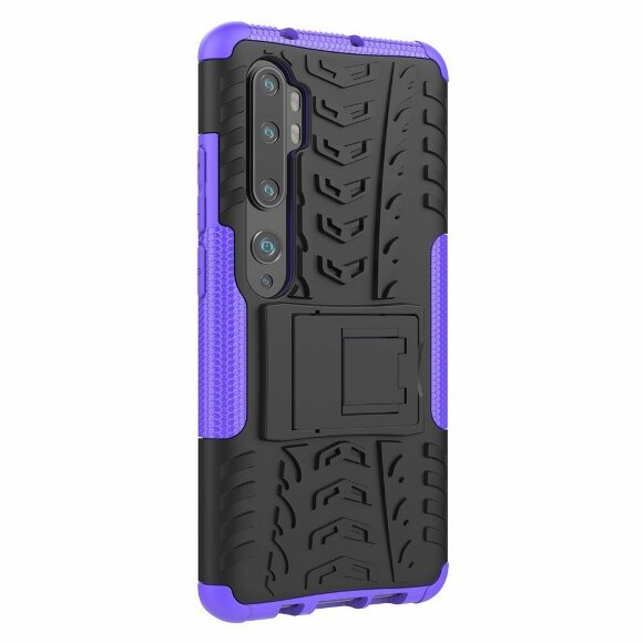 Чехол Hybrid Armor для Xiaomi Mi Note 10 / Mi Note 10 Pro / Mi CC9 Pro (черный + фиолетовый) Чехол Hybrid Armor для Xiaomi Mi Note 10 / Mi Note 10 Pro / Mi CC9 Pro (черный + фиолетовый)