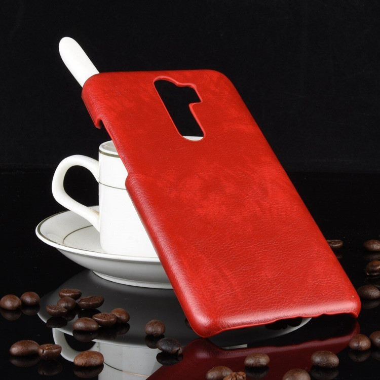 Кожаная накладка-чехол для Xiaomi Redmi Note 8 Pro (красный)