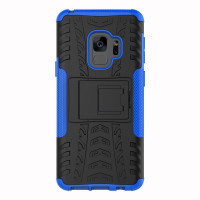 Чехол Hybrid Armor для Samsung Galaxy S9 (черный + голубой)