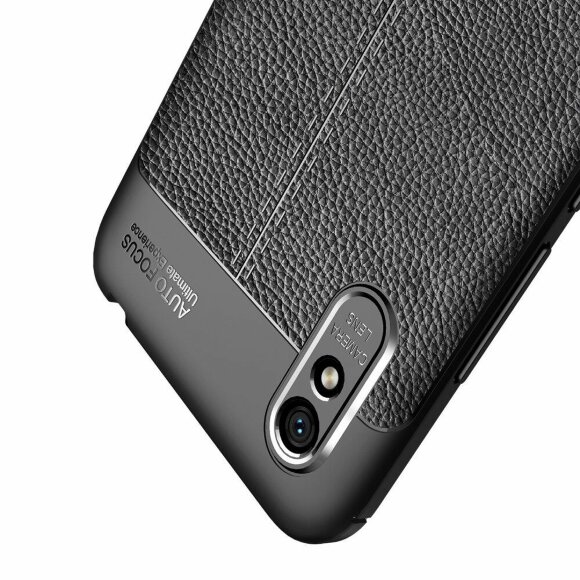 Чехол-накладка Litchi Grain для Xiaomi Redmi 9A (черный)