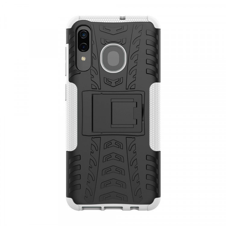 Чехол Hybrid Armor для Samsung Galaxy A30 / Galaxy A20 (черный + белый)