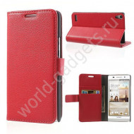 Горизонтальный чехол для Huawei Ascend P6 (красный) Горизонтальный чехол для Huawei Ascend P6 (красный)