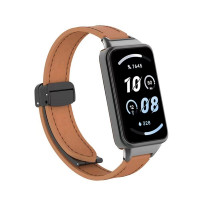 Кожаный ремешок с магнитной застежкой для Honor Band 9 (коричневый)