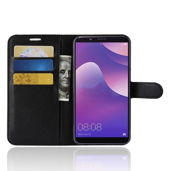 Чехол с визитницей для Huawei Y9 (2018) / Enjoy 8 Plus (черный) Чехол с визитницей для Huawei Y9 (2018) / Enjoy 8 Plus (черный)