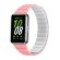 Ремешок для Samsung Galaxy Fit 3 Magnetic Silicone (розовый, белый)