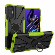 Чехол Armor Shockproof Ring Holder для Tecno Pova 3 (черный + зеленый) Чехол Armor Shockproof Ring Holder для Tecno Pova 3 (черный + зеленый)