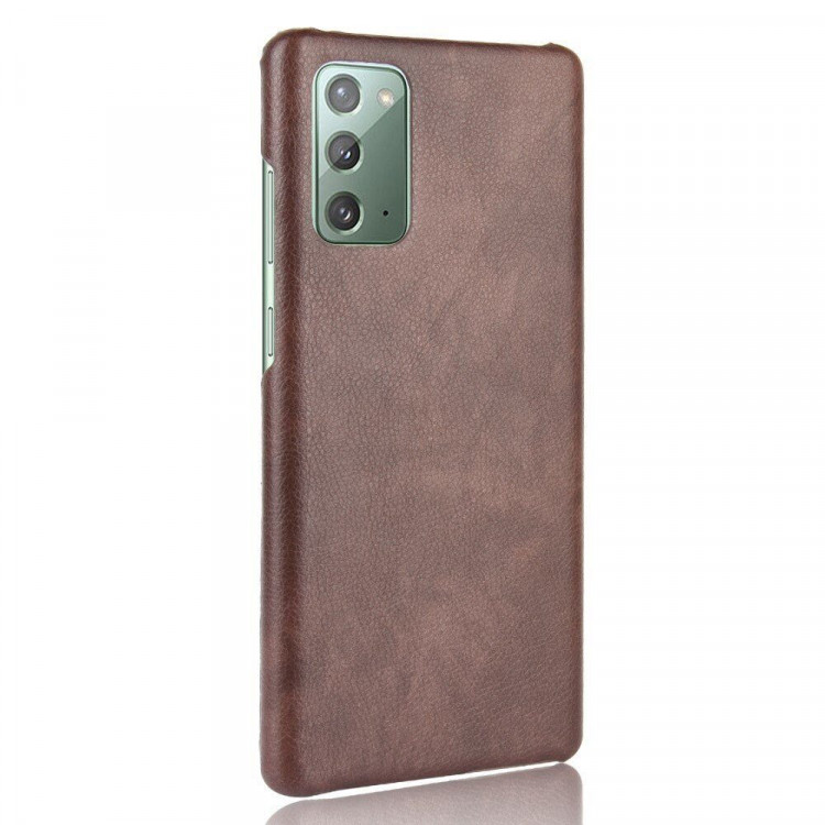 Кожаная накладка-чехол для Samsung Galaxy Note 20 (коричневый)