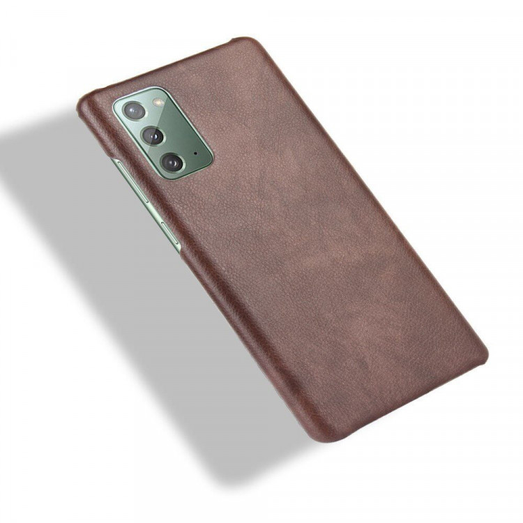 Кожаная накладка-чехол для Samsung Galaxy Note 20 (коричневый)