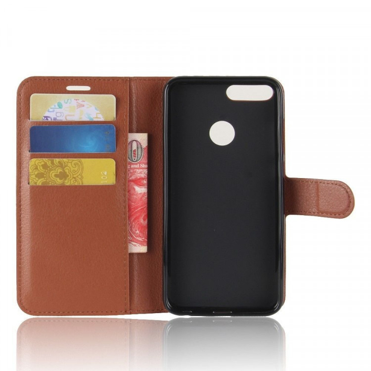 Чехол с визитницей для Huawei Honor 9 Lite (коричневый)