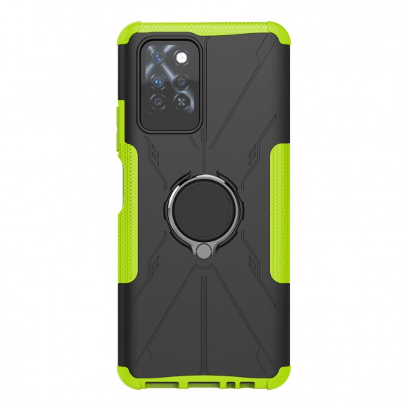 Чехол Armor Shockproof Ring Holder для Infinix Note 10 Pro (черный + зеленый) Чехол Armor Shockproof Ring Holder для Infinix Note 10 Pro (черный + зеленый)