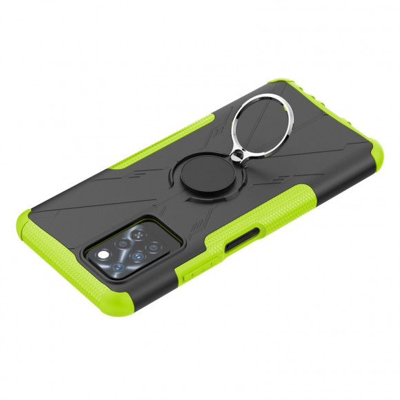 Чехол Armor Shockproof Ring Holder для Infinix Note 10 Pro (черный + зеленый) Чехол Armor Shockproof Ring Holder для Infinix Note 10 Pro (черный + зеленый)