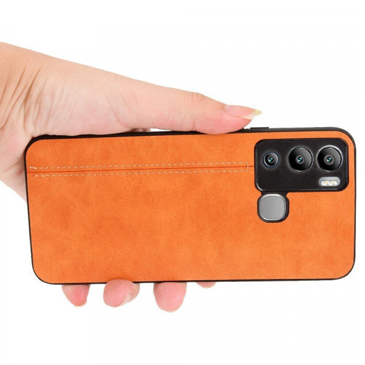 Чехол из экокожи для Infinix Hot 12i (оранжевый)