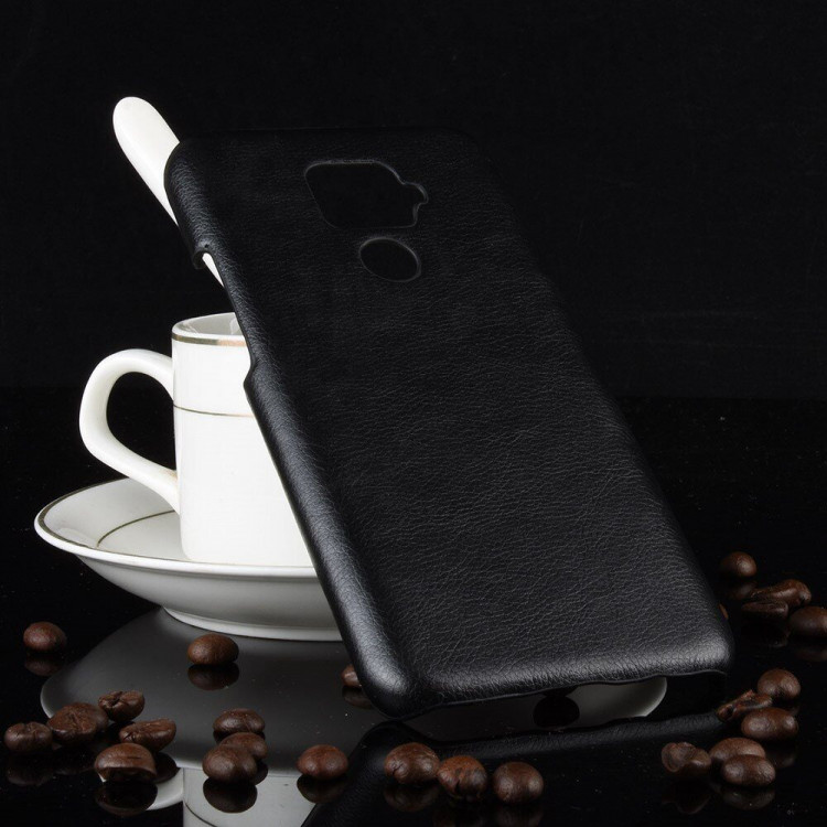 Кожаная накладка-чехол для Huawei Nova 5i Pro / Mate 30 Lite (черный)