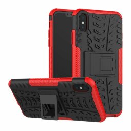 Чехол Hybrid Armor для iPhone XS Max (черный + красный)