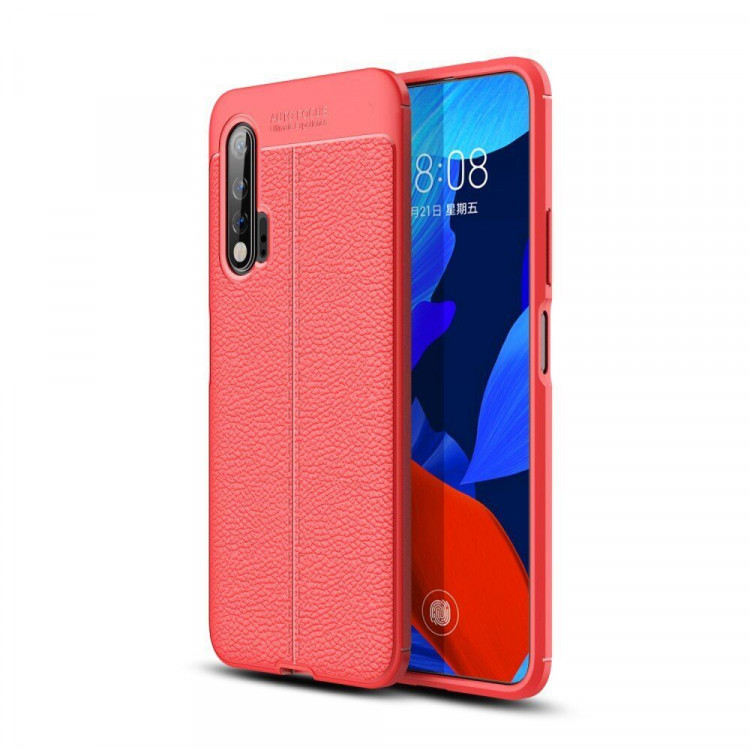 Чехол-накладка Litchi Grain для Huawei nova 6 (красный)