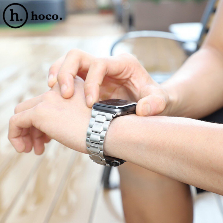 Стальной браслет HOCO Premium для Apple Watch 44 - Series 4 / Series 3 / 2 / 1 (42мм) (серебряный)