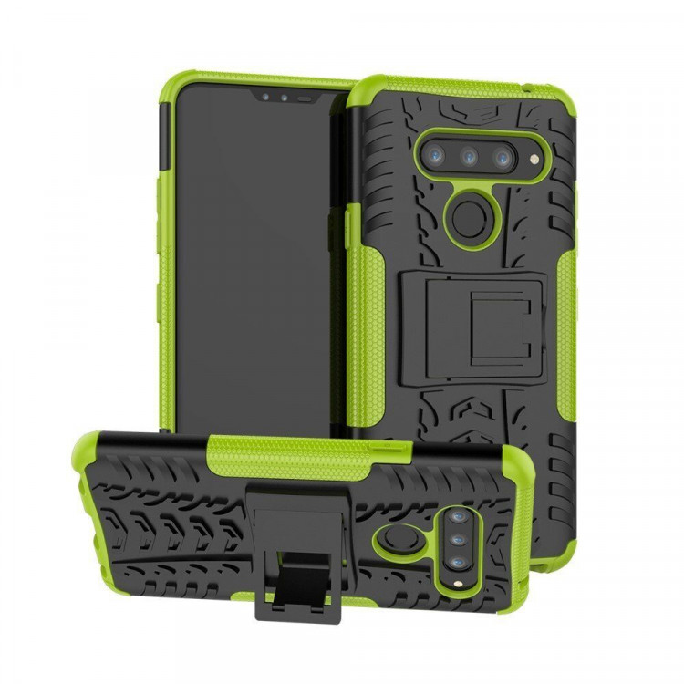 Чехол Hybrid Armor для LG V40 ThinQ (черный + зеленый)
