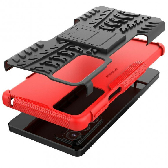 Чехол Hybrid Armor для Motorola Edge 20 (черный + красный)