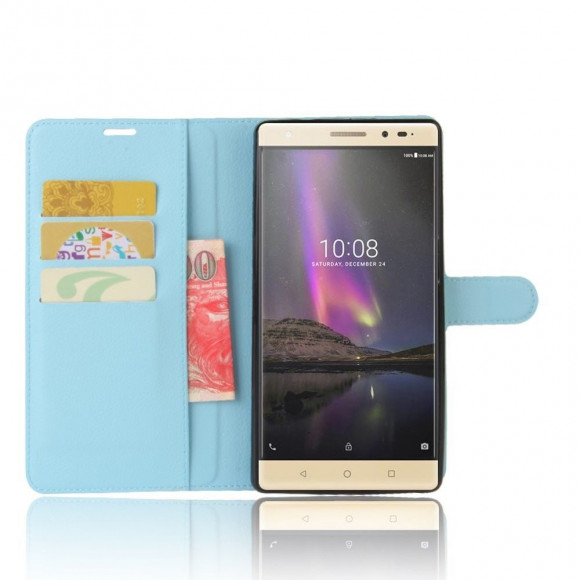 Чехол с визитницей для Lenovo Phab 2 Plus (голубой) Чехол с визитницей для Lenovo Phab 2 Plus (голубой)