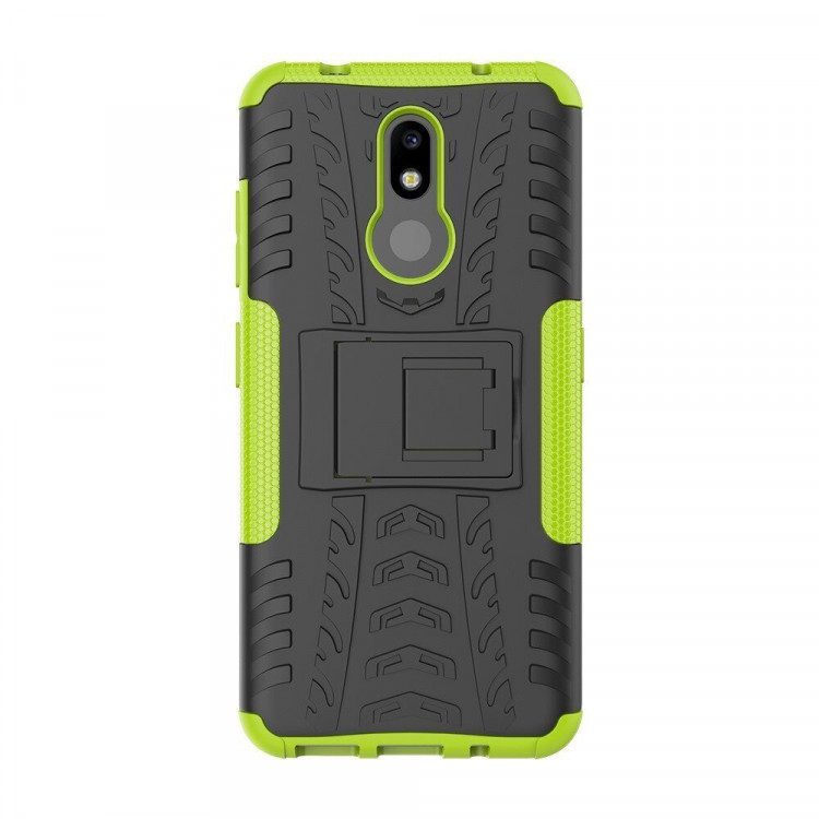 Чехол Hybrid Armor для Nokia 3.2 (черный + зеленый)