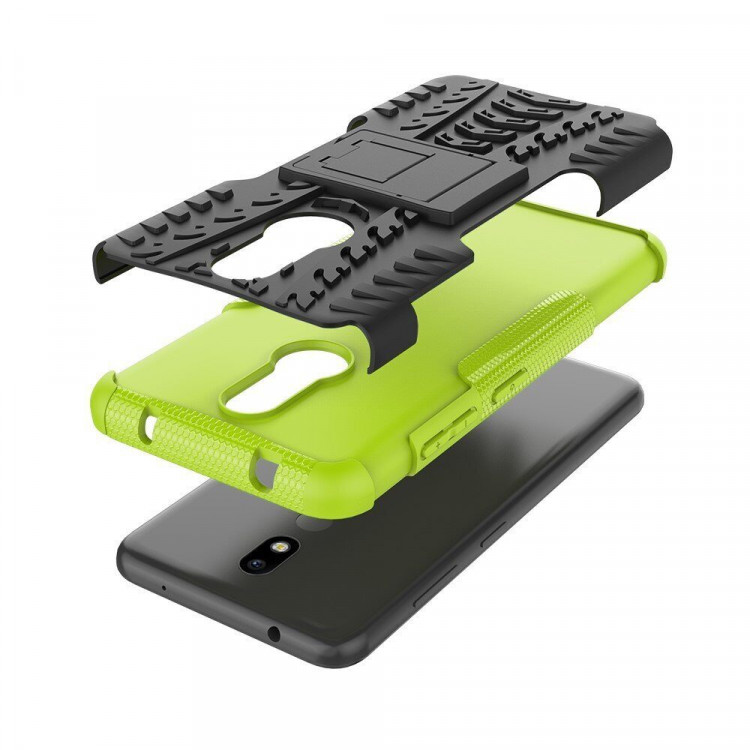 Чехол Hybrid Armor для Nokia 3.2 (черный + зеленый)