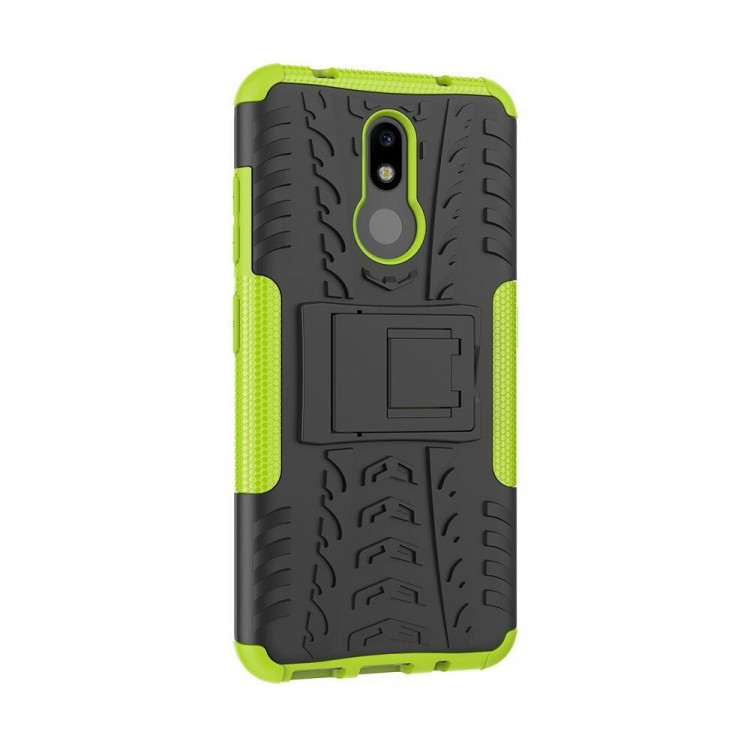 Чехол Hybrid Armor для Nokia 3.2 (черный + зеленый)