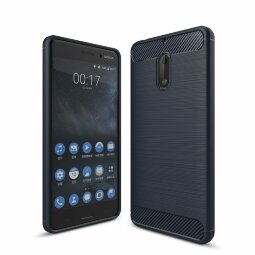 Чехол-накладка Carbon Fibre для Nokia 6 (темно-синий)