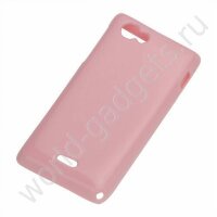 Пластиковый TPU чехол Sony Xperia J / ST26i (розовый)