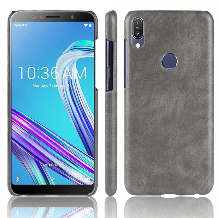 Чехол Litchi Texture для Asus Zenfone Max Pro (M1) ZB601KL / ZB602KL (серый)