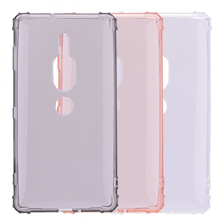 Силиконовый чехол с усиленными бортиками для Sony Xperia XZ2 Premium (прозрачный)