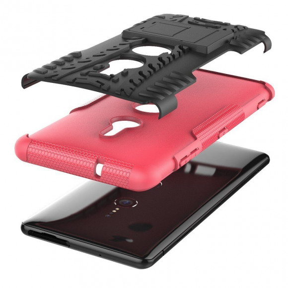 Чехол Hybrid Armor для Sony Xperia XZ3 (черный + розовый) Чехол Hybrid Armor для Sony Xperia XZ3 (черный + розовый)